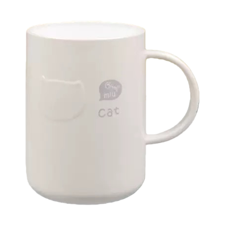White ceramic cup with underglaze painting technique, 350ml household cup, heat-resistant handle Item Picture