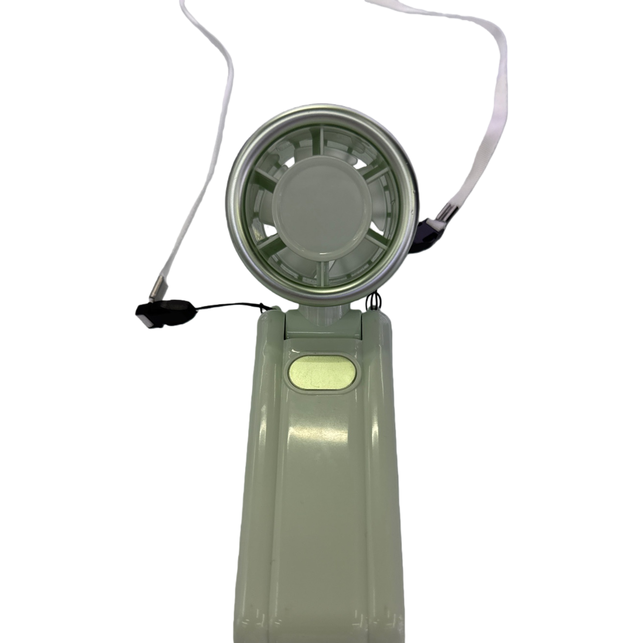 The portable fan is small, quiet, USB charging, and can be used for both handheld, neck hanging and desktop purposes Item Picture