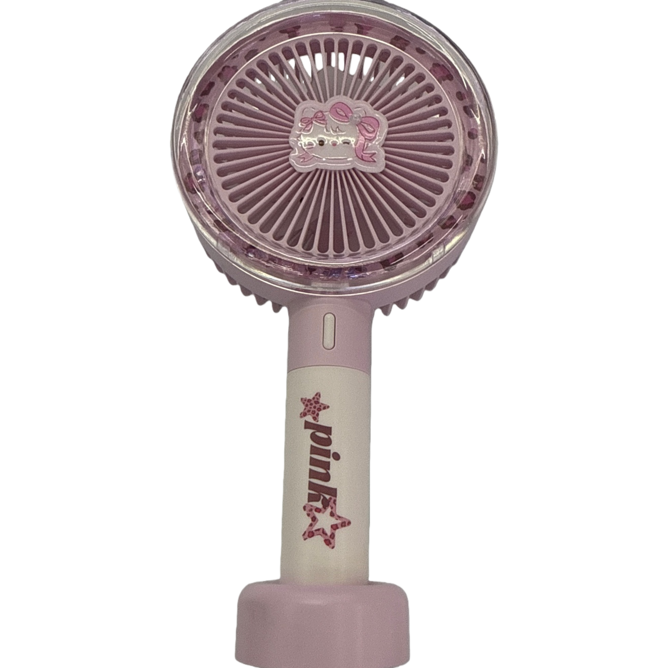 The pink handheld fan body is a portable silent small fan, a summer cooling wonder Item Picture