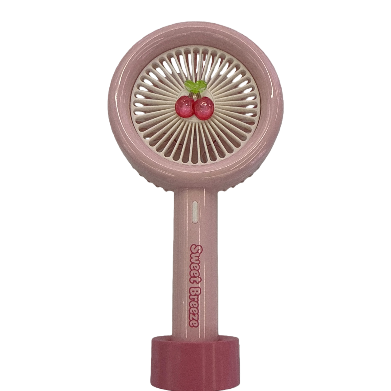 Pink silicone grip, handheld fan, USB charging, silent and portable, cool down in summer Item Picture