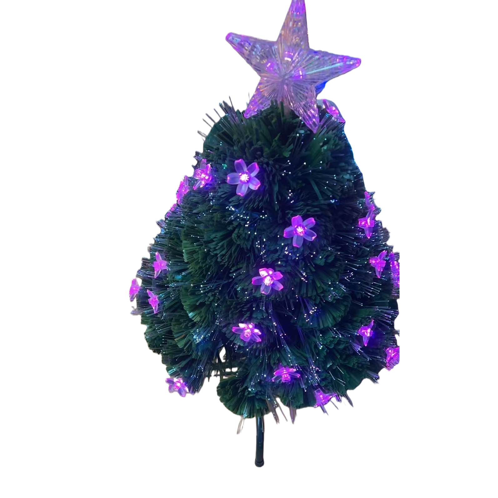 Purple flower-decorated Christmas tree, festive home decor, exquisite gift box packaging Item Picture