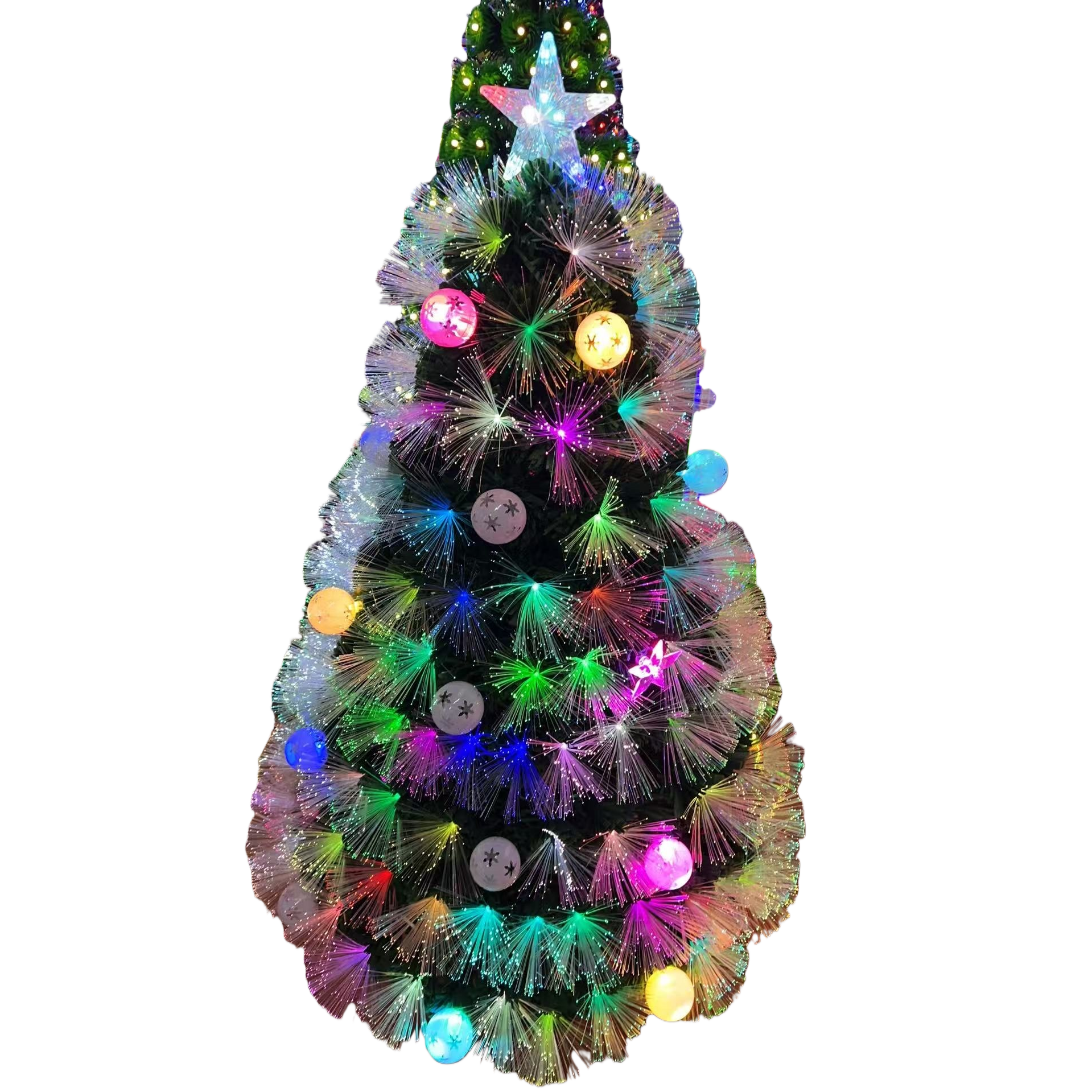 Colorful optical fiber decorated Christmas trees create a dazzling festive atmosphere and are home ornaments Item Picture