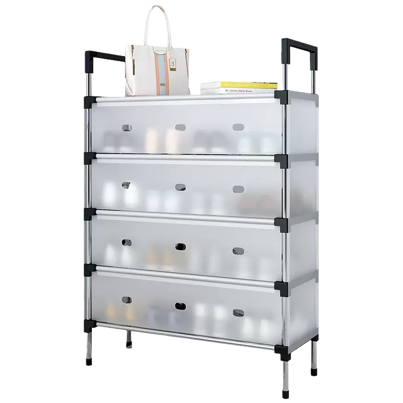 Transparent drawer-type storage cabinet with multi-layer detachable main body and no need for drilling, a household organization cabinet Item Picture