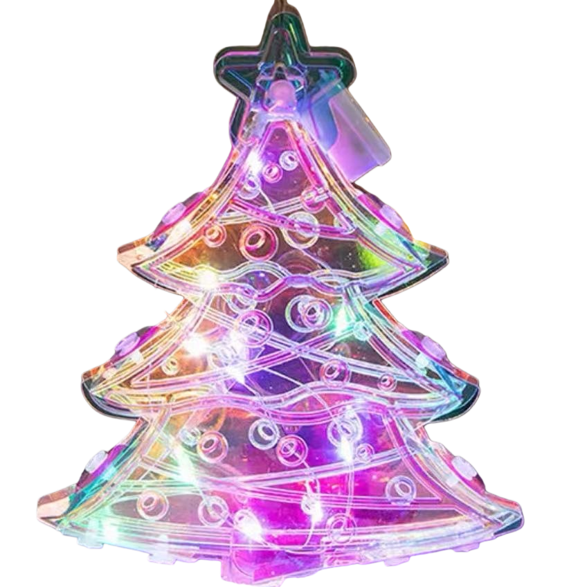 Luminous Christmas tree decorations, festive atmosphere hanging ornaments, shiny glass balls, colored light accessories Item Picture