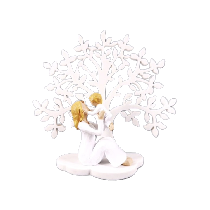 White tree-shaped couple statue decorative ornaments, indoor home creative gift ceramics, ceramics Item Picture