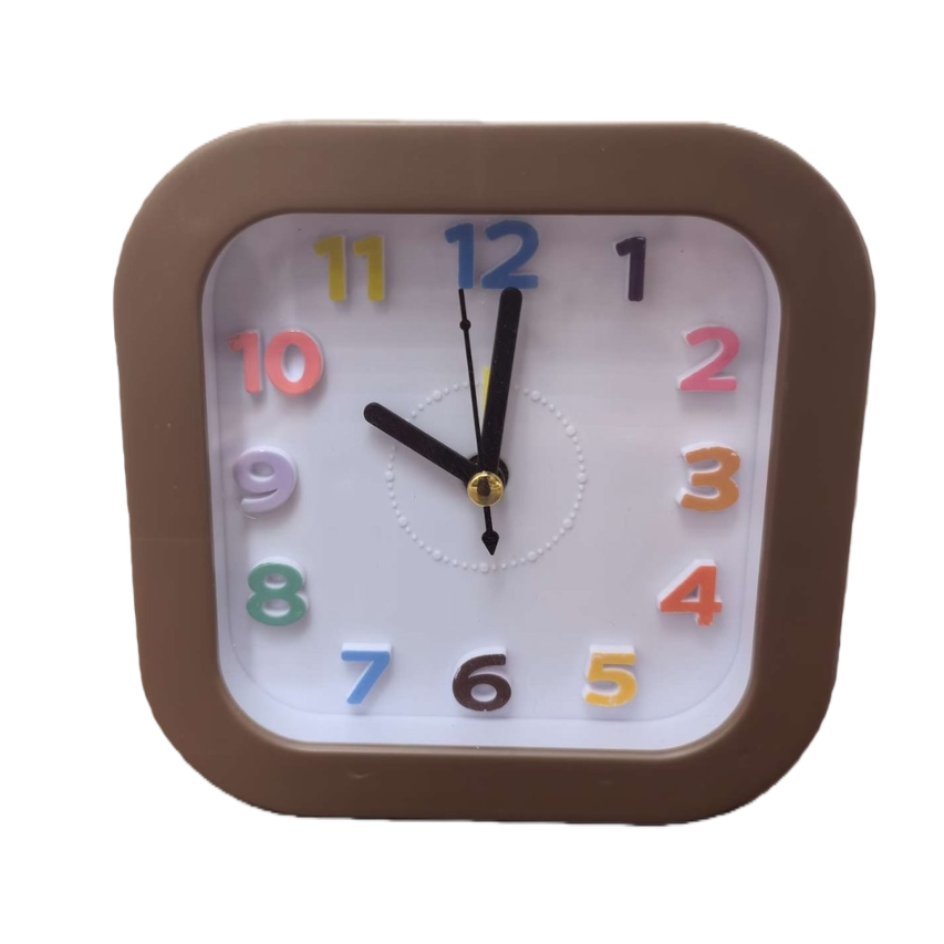 Color digital square clock, electronic silent wall-mounted alarm clock, home bedroom and living room decoration Item Picture