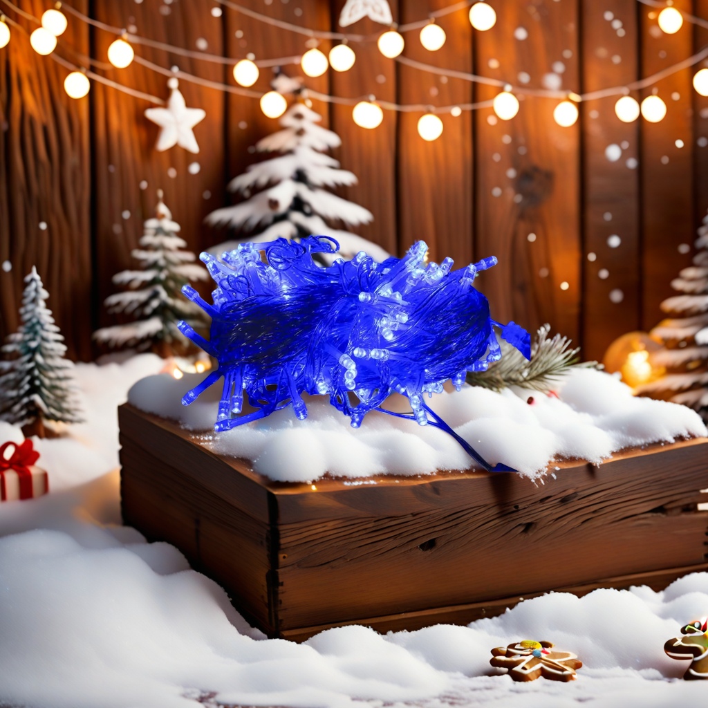 Blue LED light string 30 lights, 5-meter waterproof decorative color lights, indoor and outdoor festival atmosphere lights details Picture