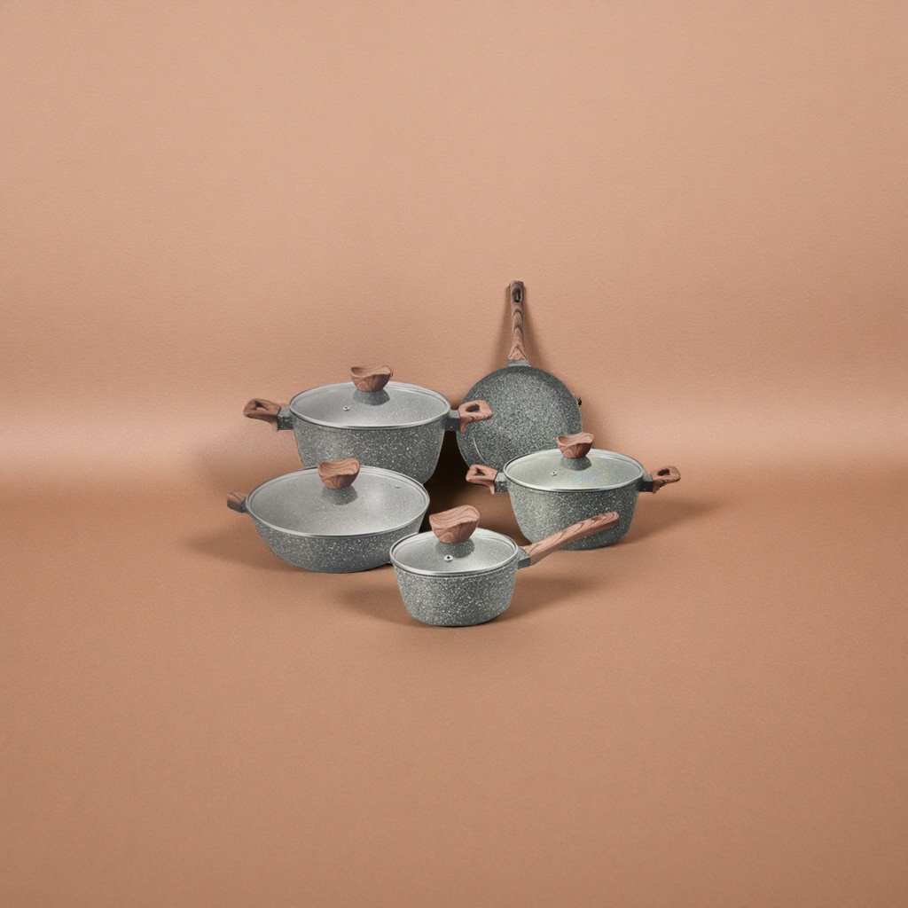 Kitchen utensils and cookware set: Non-stick pan, wok, soup pan and frying pan three-piece set Specification image