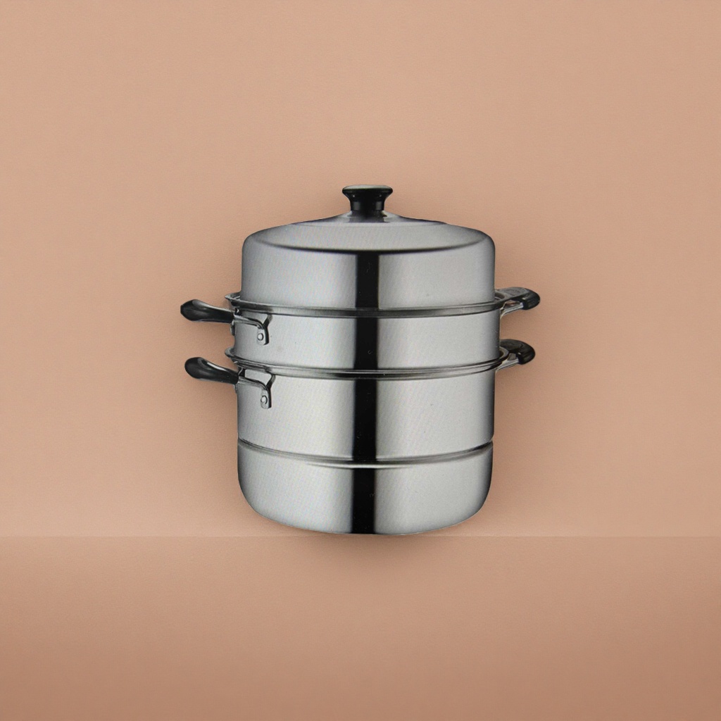 Three-layer steamer, stainless steel household multi-functional cooking pot, thick-bottomed anti-overflow pot details Picture