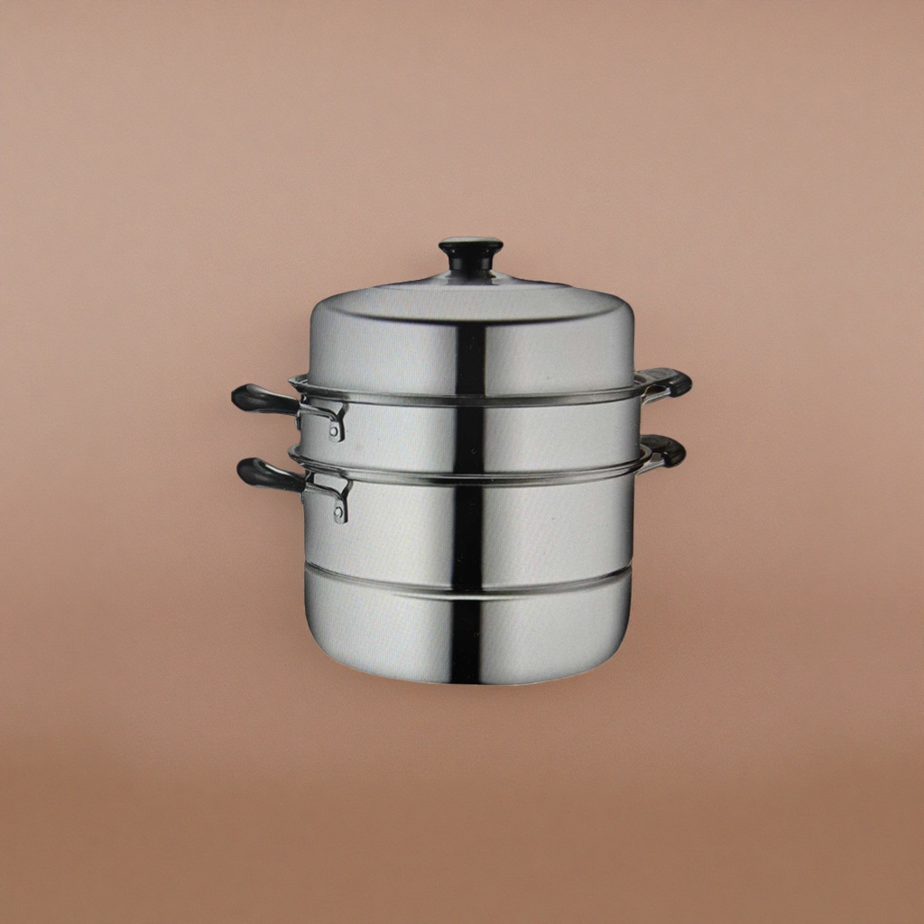 Three-layer steamer, stainless steel household multi-functional cooking pot, thick-bottomed anti-overflow pot Specification image