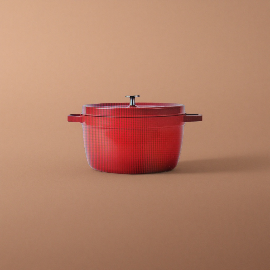 Red cast iron pot for household frying, stir-frying and stewing, 30cm thickened uncoated health pot Application Scenario