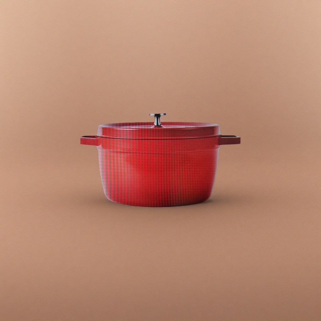 Red cast iron pot for household frying, stir-frying and stewing, 30cm thickened uncoated health pot details Picture