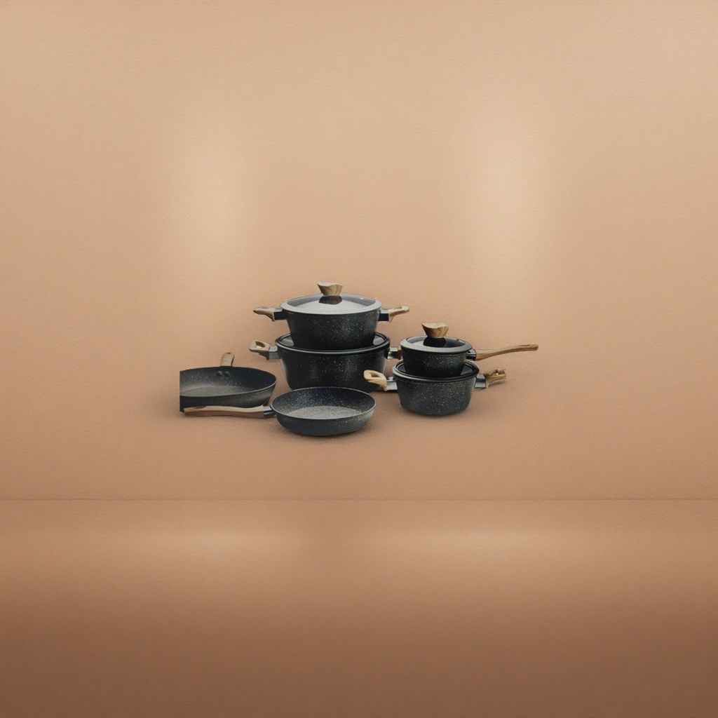Black non-stick pan set: 30cm wok +24cm frying pan +18cm milk pan three-piece set Specification image