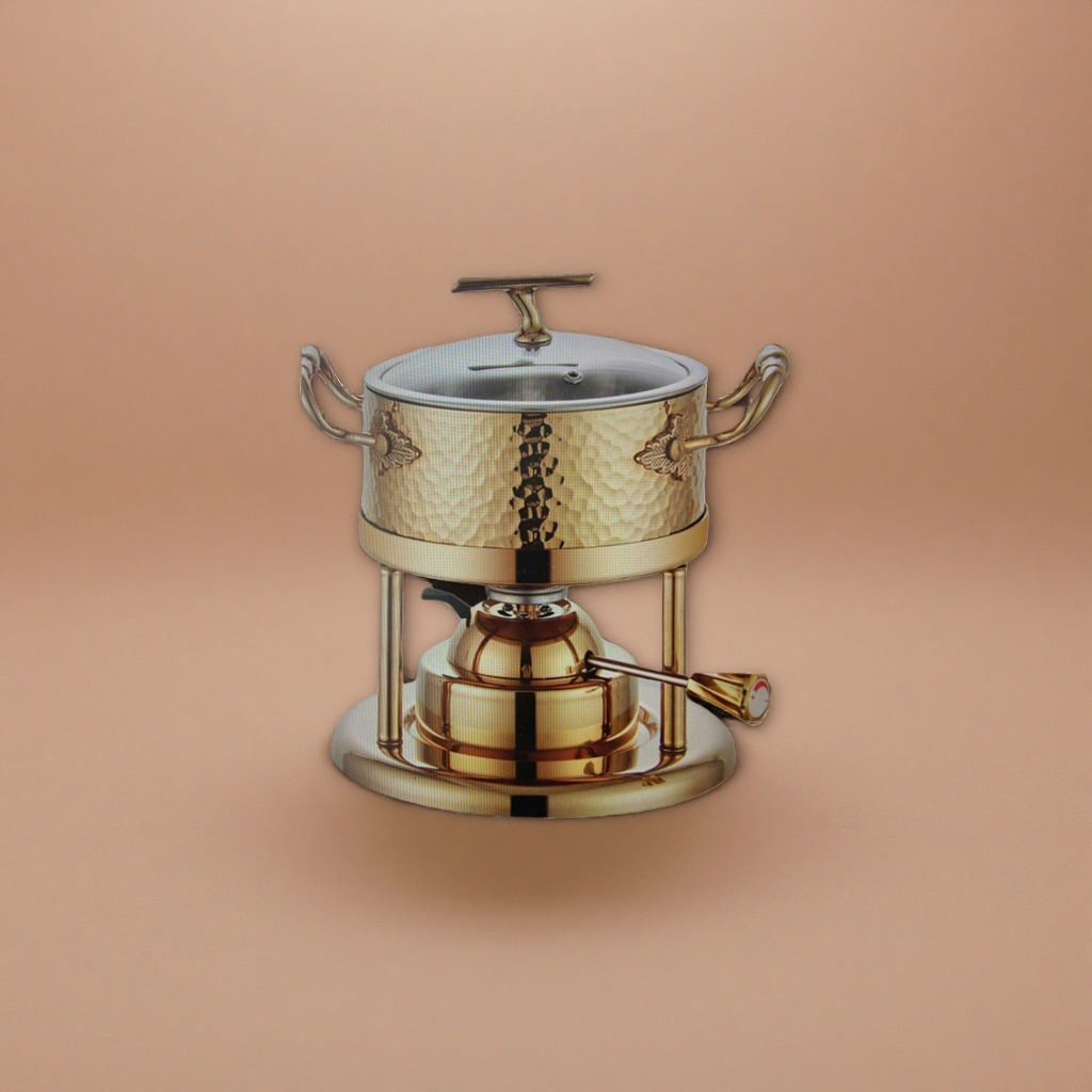 Golden copper hot pot stove, household split copper pot gas stove set Specification image