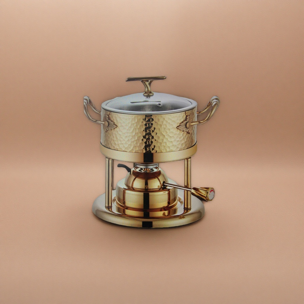 Golden copper hot pot stove, household split copper pot gas stove set