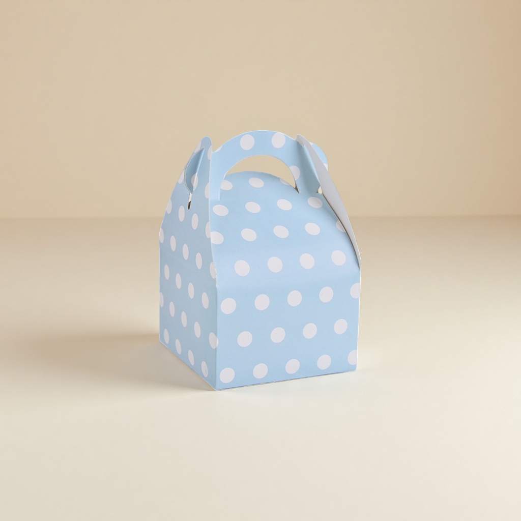 Blue polka dot paper box packaging box, gift box, hand-folded paper box, decorative storage box