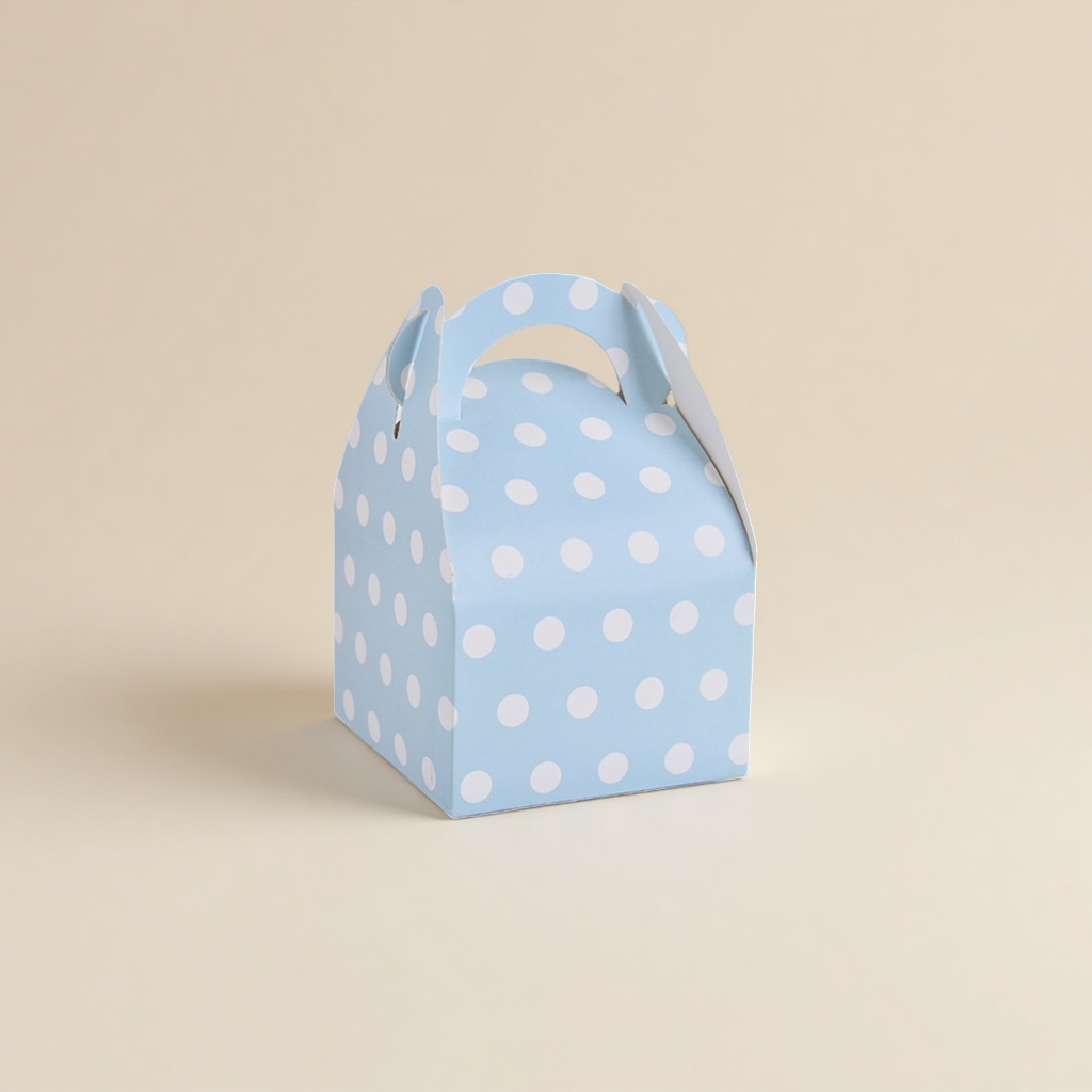 Blue polka dot paper box packaging box, gift box, hand-folded paper box, decorative storage box Application Scenario