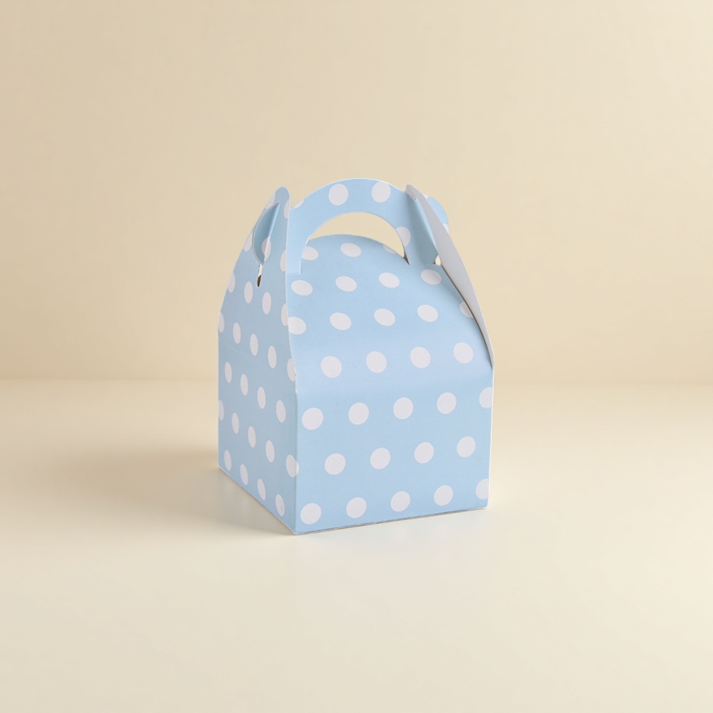 Blue polka dot paper box packaging box, gift box, hand-folded paper box, decorative storage box details Picture