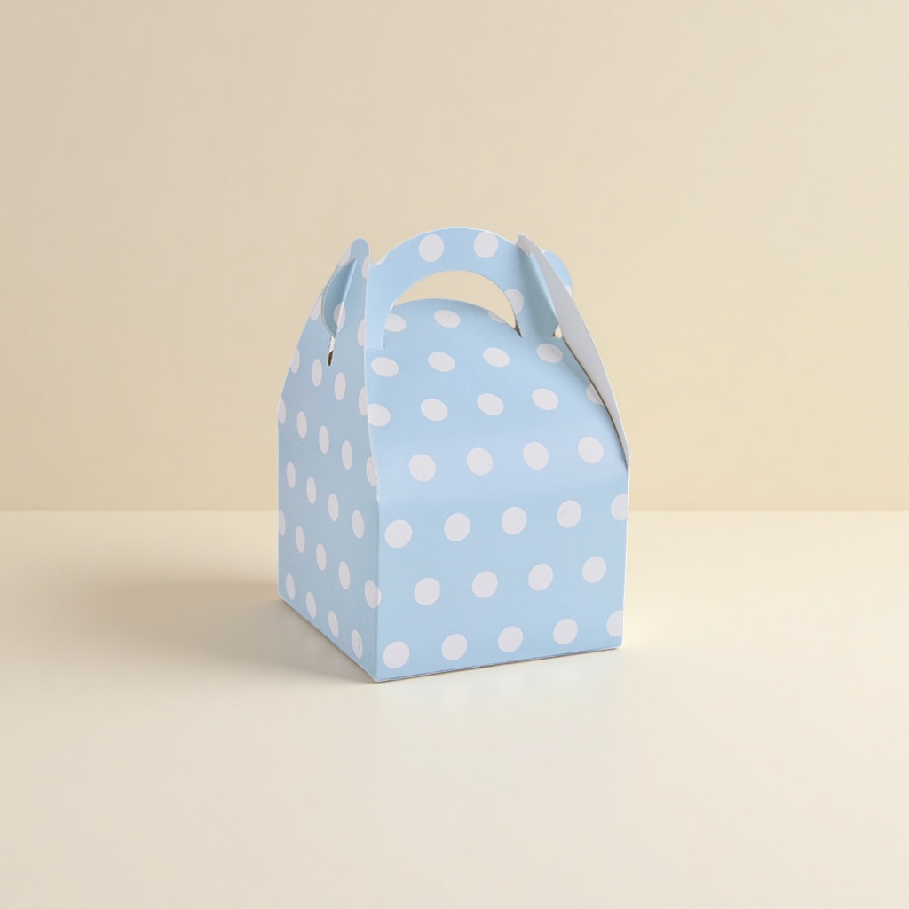 Blue polka dot paper box packaging box, gift box, hand-folded paper box, decorative storage box Specification image