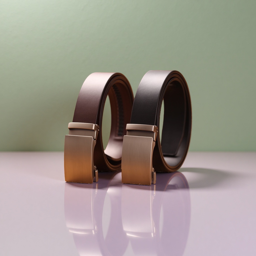 Leather men's automatic buckle belt, 3.5cm wide, black and brown available, adjustable from 100cm to 130cm Specification image