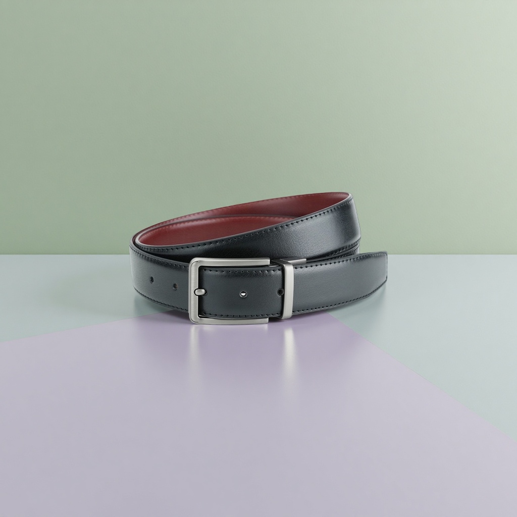 Black leather belt men's business casual belt, 1.5cm wide adjustable Specification image