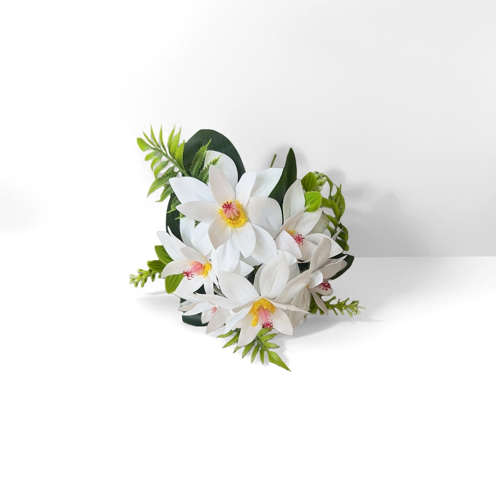 白色兰花花束 新鲜进口香雪兰百合搭配简约大气婚礼生日赠礼产品图