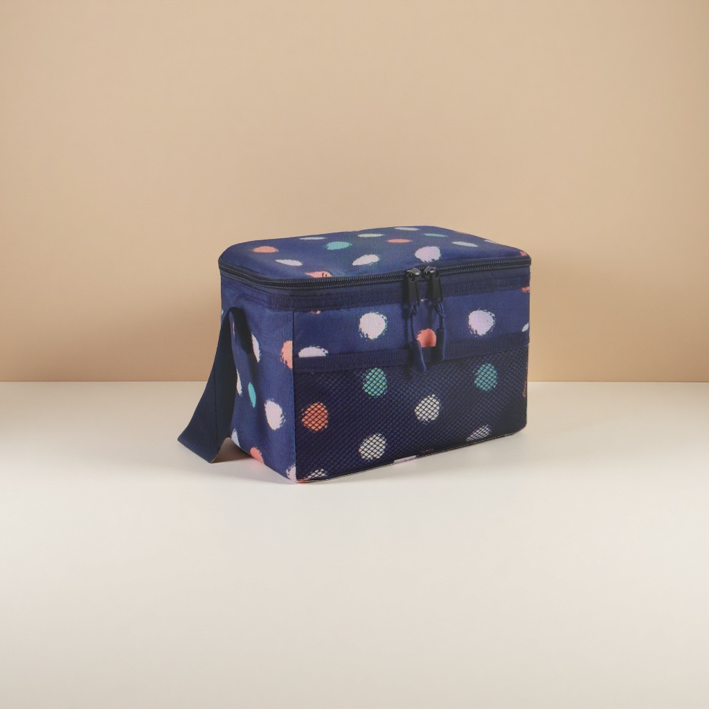 Blue polka dot pattern storage bag, large-capacity portable makeup, toiletries and organization bag details Picture