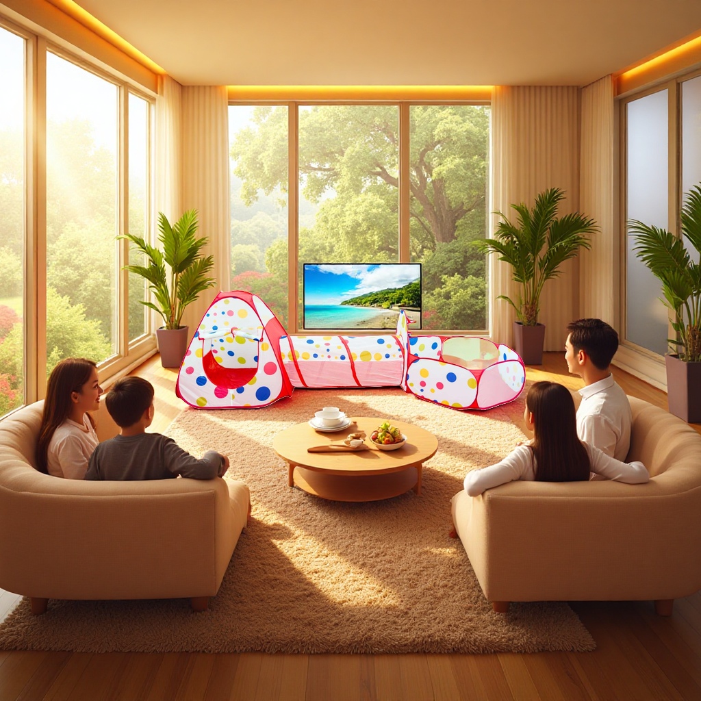 نموذج الدب الصغير في خيمة الأطفال بالألوان Specification image