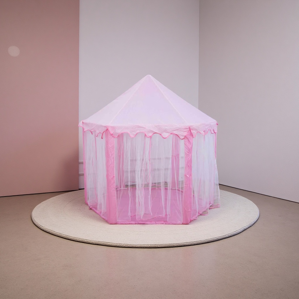 Pink children's tent Little Princess portable baby play house, anti-tipping, safe and odorless details Picture