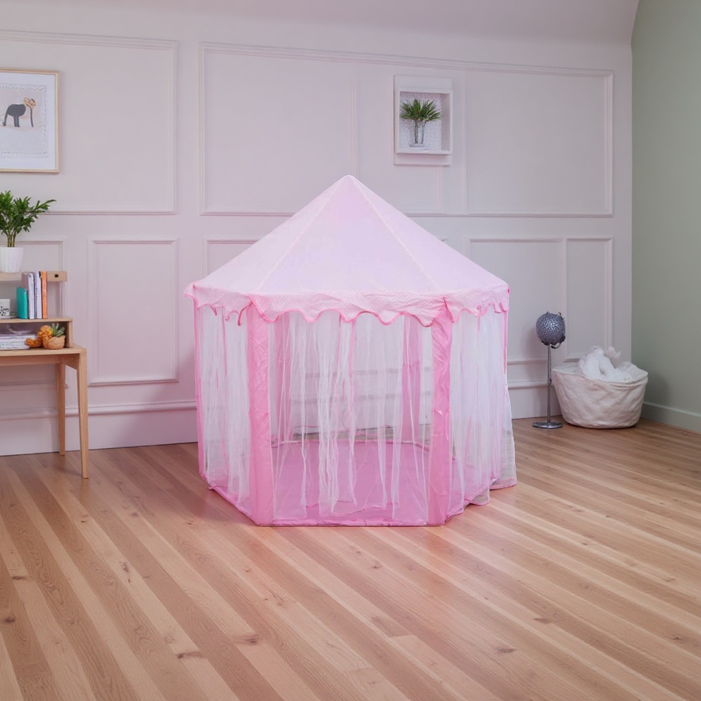 Pink children's tent Little Princess portable baby play house, anti-tipping, safe and odorless Application Scenario