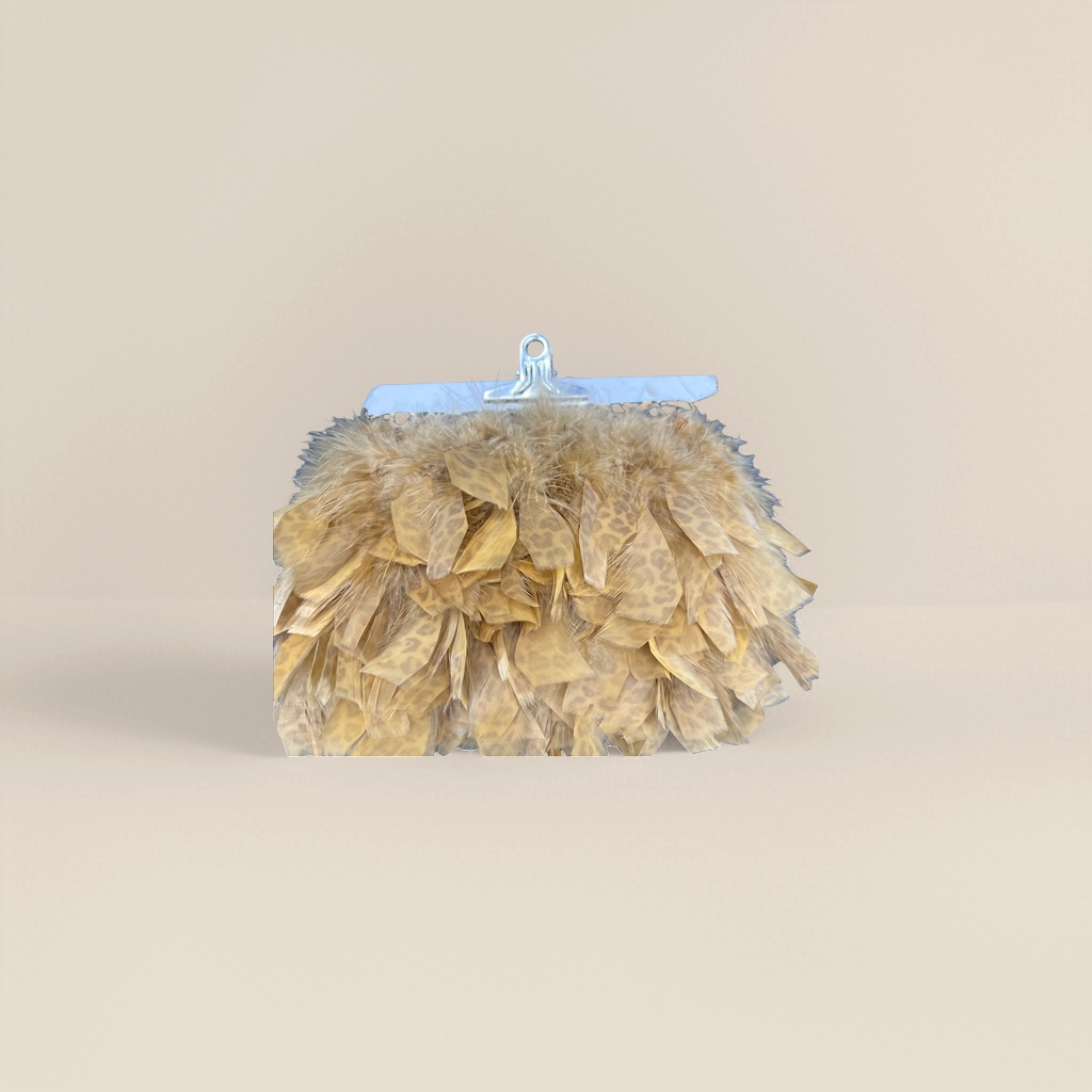 豹纹印花火鸡羽毛