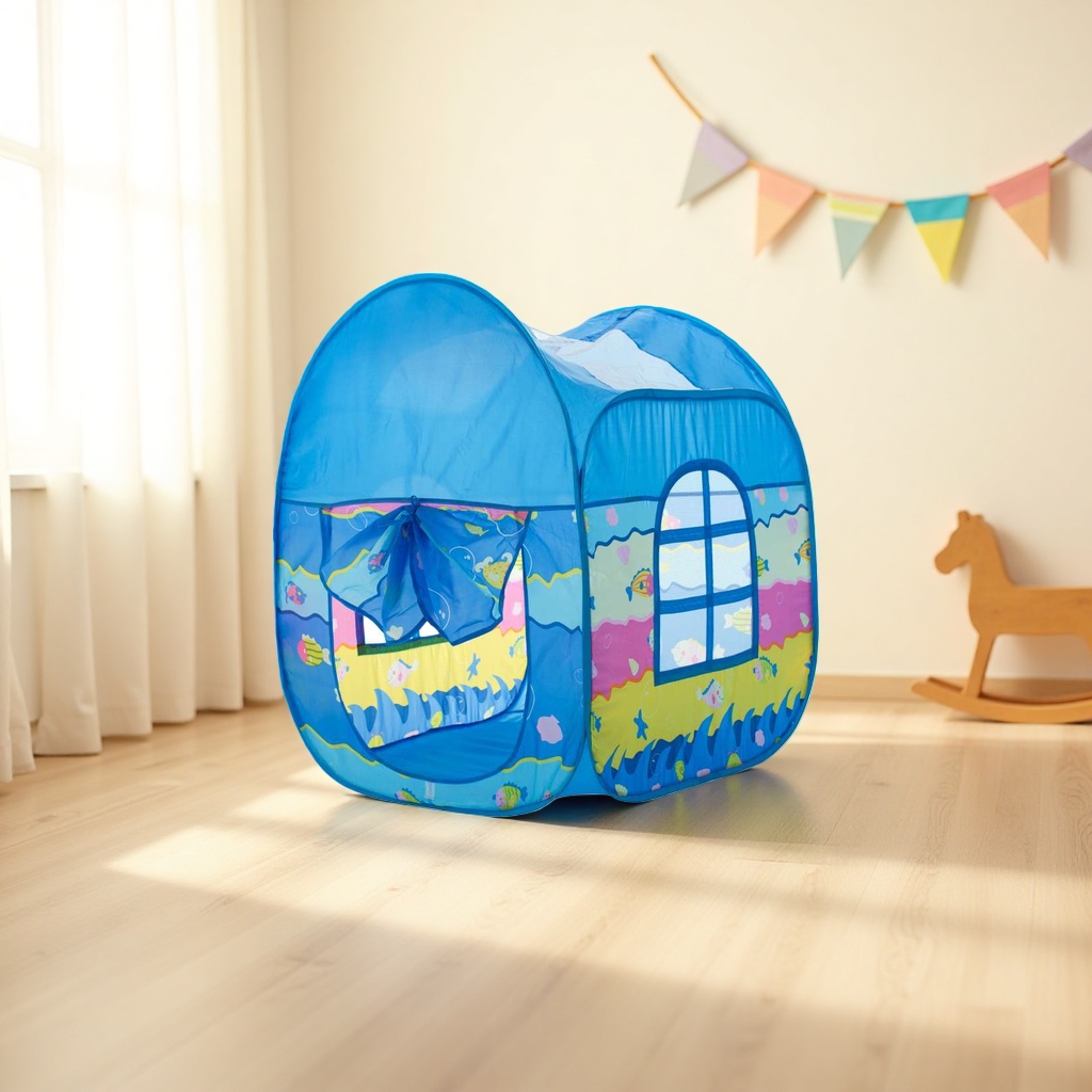 Children's tent with bear pattern portable baby play house, 1.2 meters high, safe and non-toxic