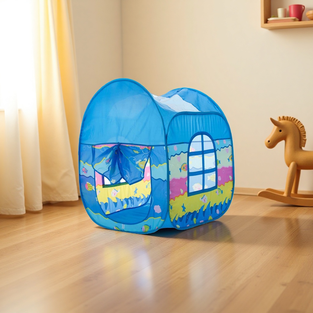 Children's tent with bear pattern portable baby play house, 1.2 meters high, safe and non-toxic Specification image