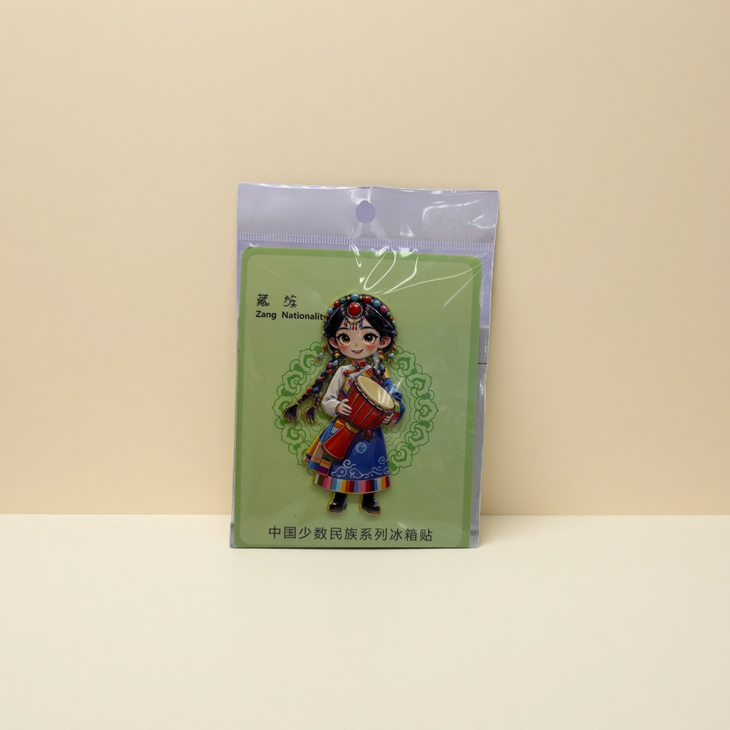 藏族女孩图案+冰箱贴细节图