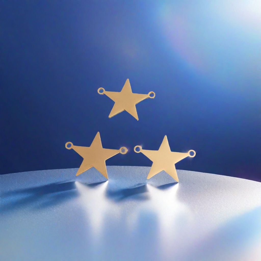 Metal star-shaped pendant, exquisite alloy star-shaped pendant, necklace pendant, universal style Specification image