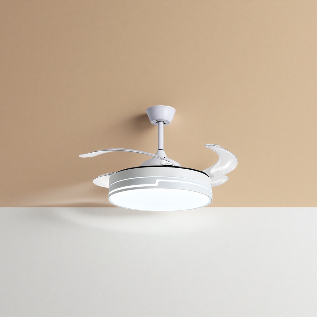 现代简约风格吊扇灯 全铜电机静音调光遥控 Ceiling Fan Light