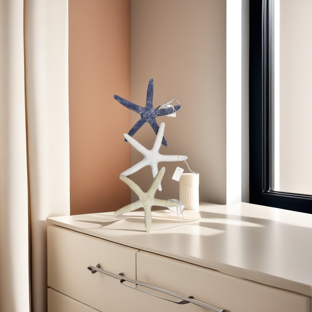 Starfish-shaped home decorations, ocean-style ornaments, creative soft furnishings for living rooms and bedrooms