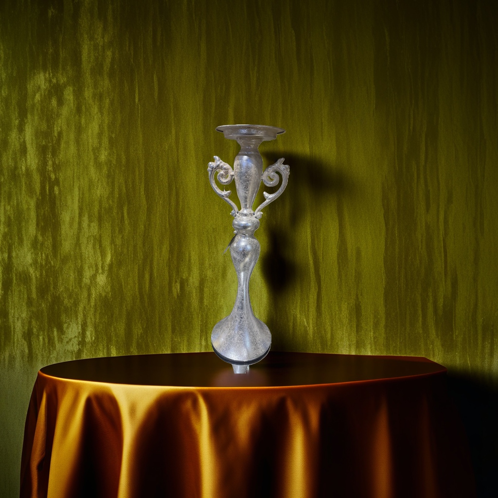 Retro silver candlestick, a metal-textured home decoration item, candle stand Application Scenario