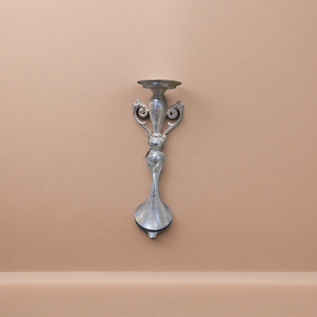 Retro silver candlestick, a metal-textured home decoration item, candle stand Specification image