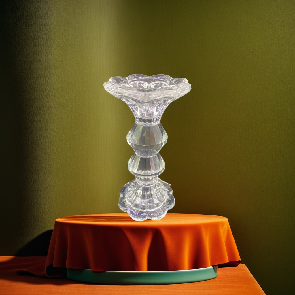 Candelabro de cristal transparente decoración del hogar piezas hd transmisión simple viento nórdico details Picture