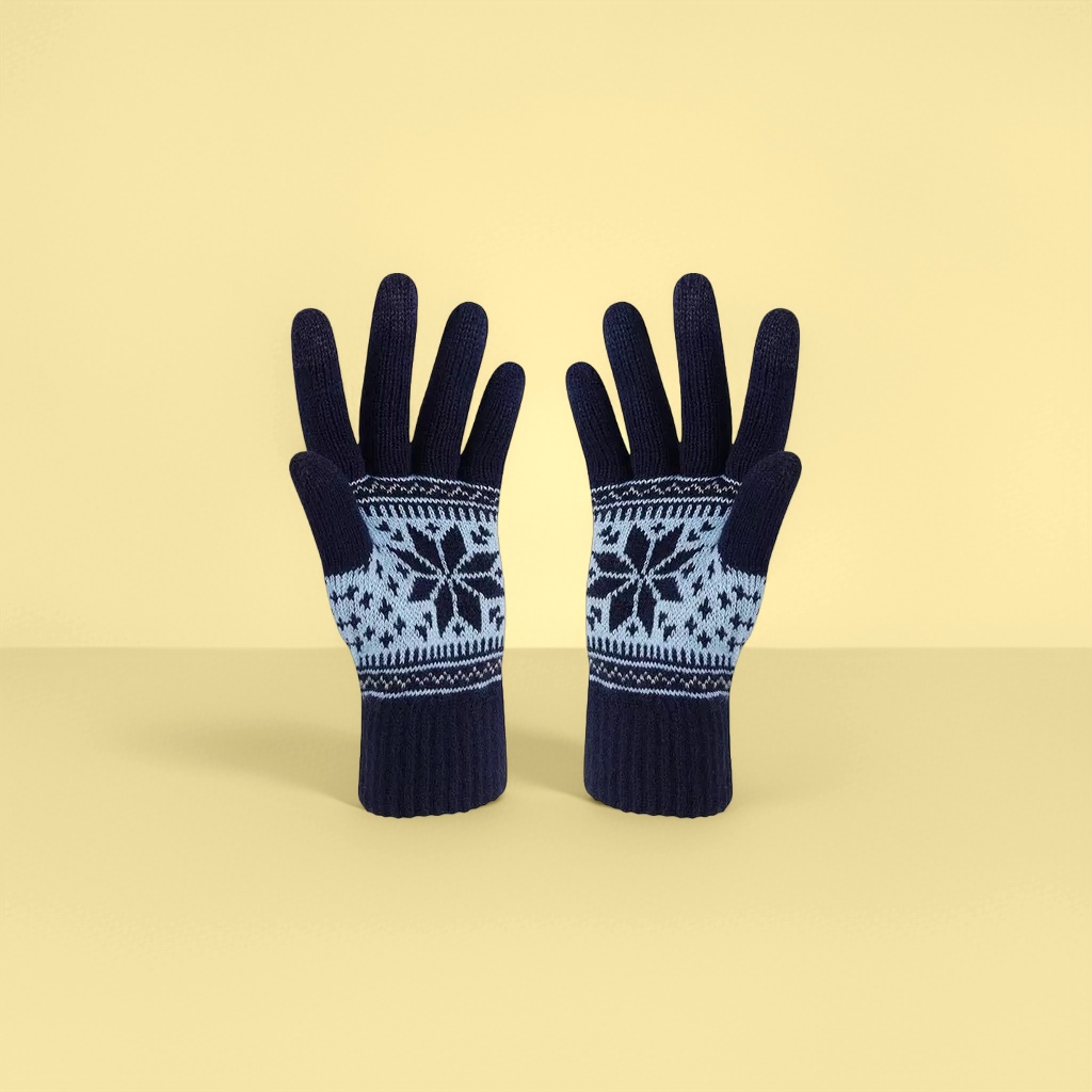 Knitted gloves are warm, anti-slip and cold-proof. Thickened cotton fleece gloves for autumn and winter. Knitted winter gloves Specification image