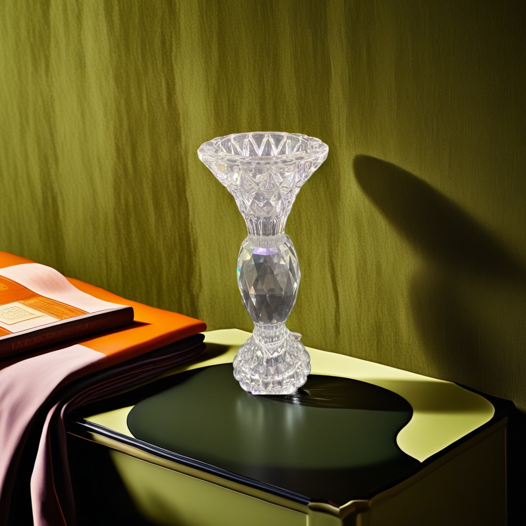 A transparent crystal vase for living room decoration, a Nordic minimalist high-transparency glass vase