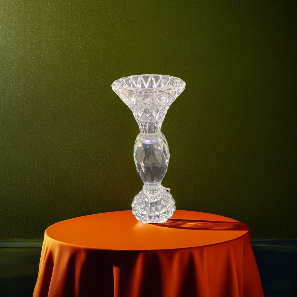 A transparent crystal vase for living room decoration, a Nordic minimalist high-transparency glass vase details Picture
