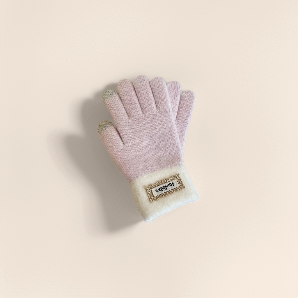 Guantes de lana rosa mujer otoño invierno caliente punto antideslizante pantalla táctil engrosado peluche Application Scenario