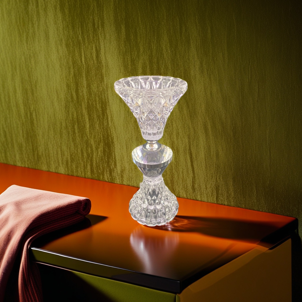Crystal candlestick, home decoration, living room, bedroom, retro style glass candle holder