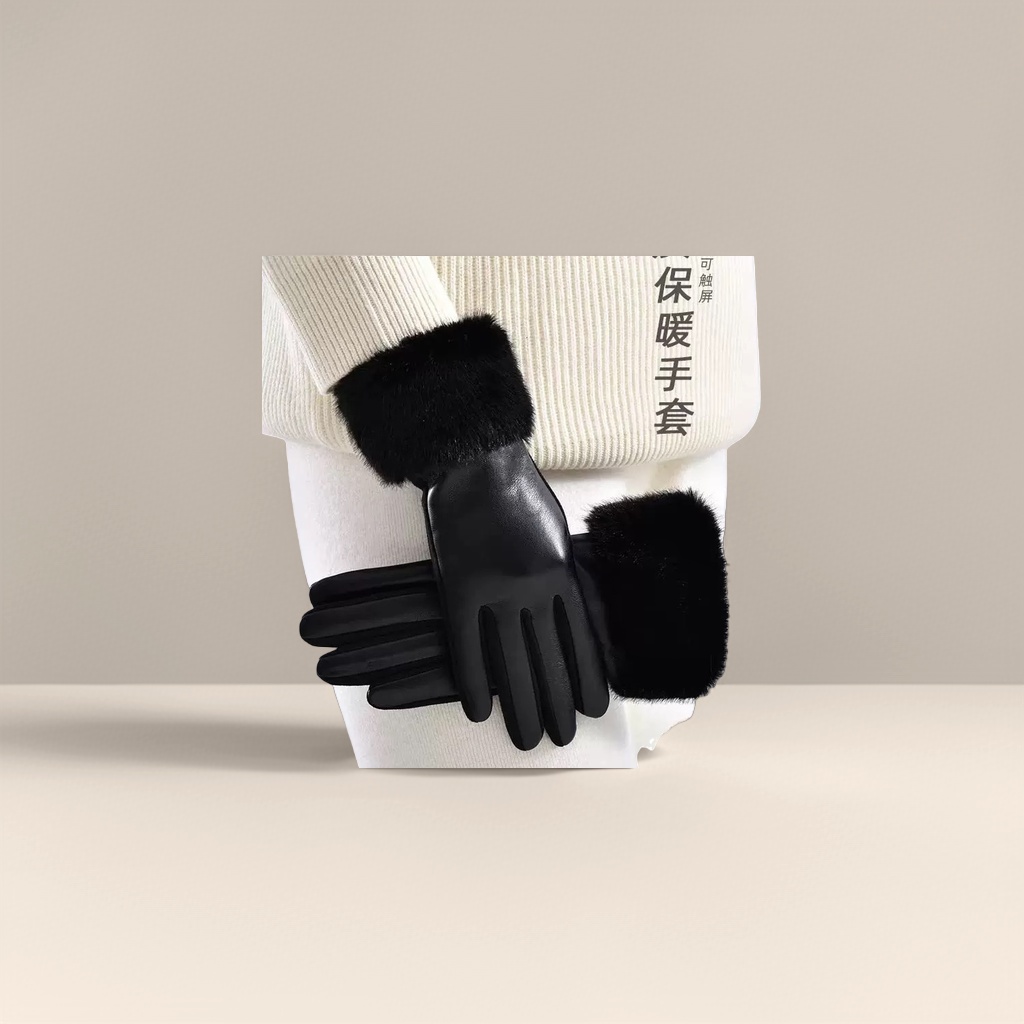 Thickened warm gloves, unisex cold-proof knitted gloves, winter outdoor cycling gloves Specification image