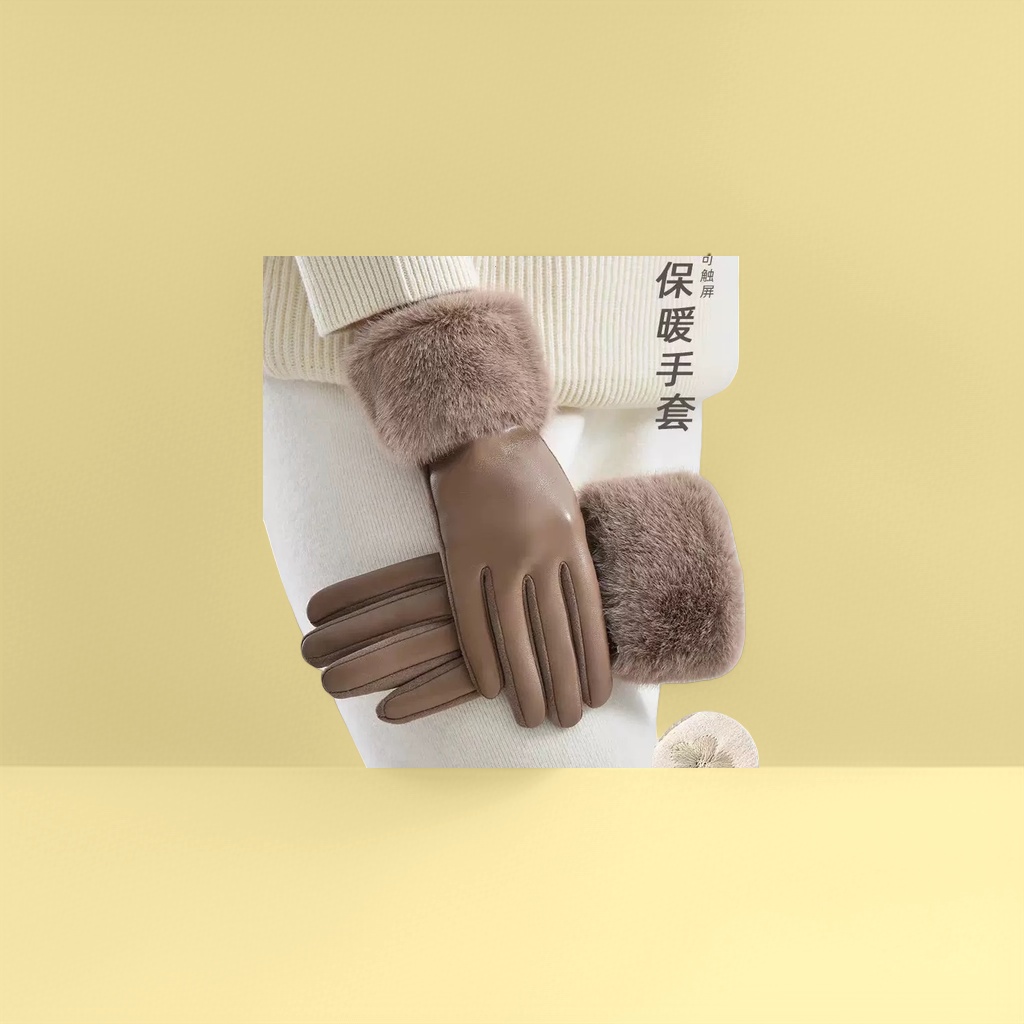 Thickened warm gloves, unisex cold-proof knitted gloves, winter outdoor cycling gloves details Picture