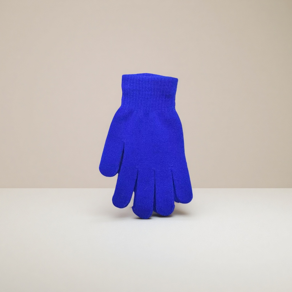 Blue anti-slip and warm gloves for both men and women, thickened knitted for winter hand protection details Picture