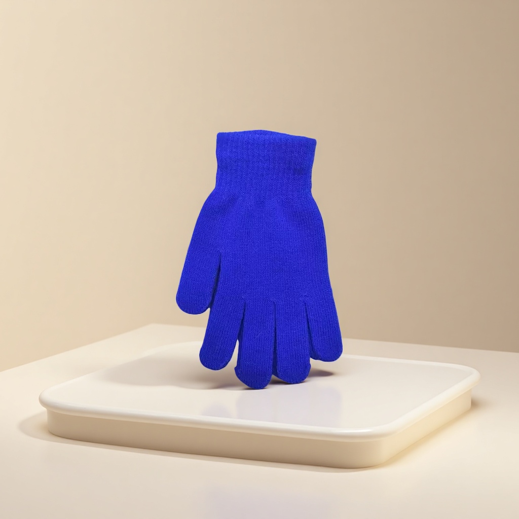 Blue anti-slip and warm gloves for both men and women, thickened knitted for winter hand protection Specification image