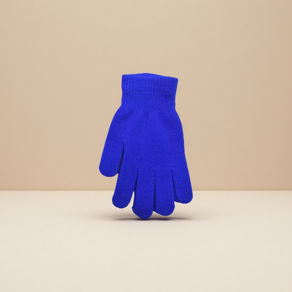 Blue anti-slip and warm gloves for both men and women, thickened knitted for winter hand protection